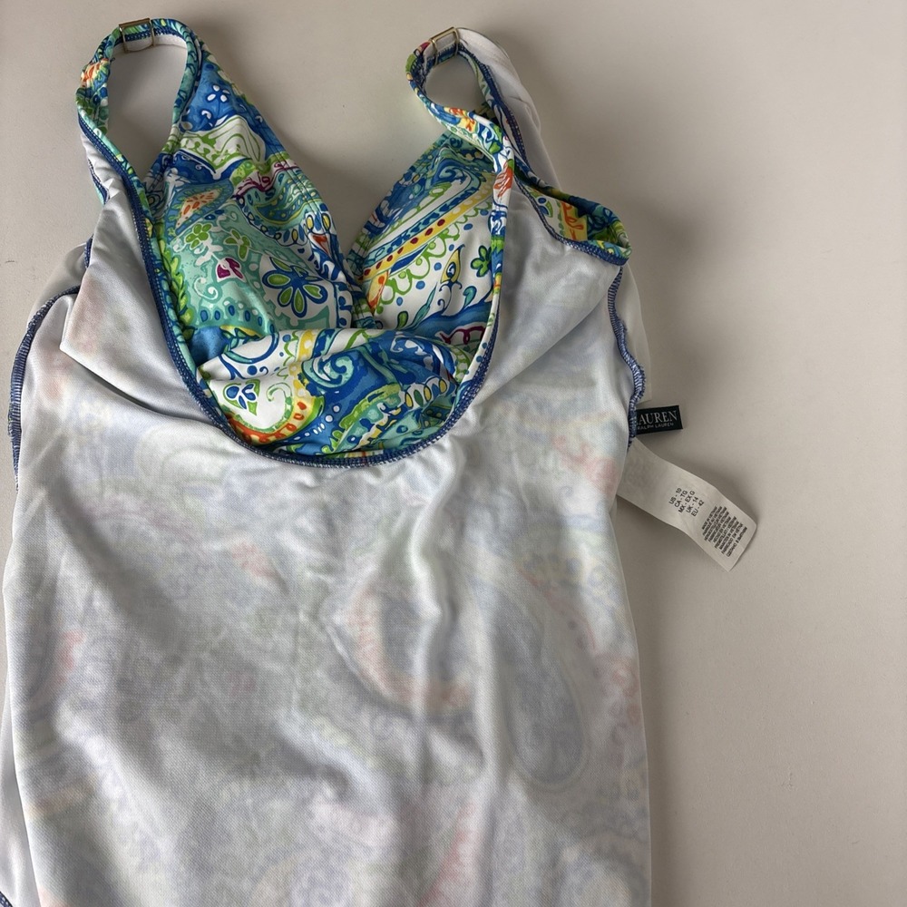 Lauren Ralph Lauren Womens One Piece Colorful Paisley Swimsuit Size 10 - Picture 15 of 15